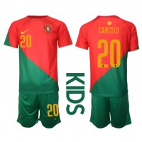 Dětský Fotbalový dres Portugalsko Joao Cancelo #20 MS 2022 Domácí Krátký Rukáv (+ trenýrky)